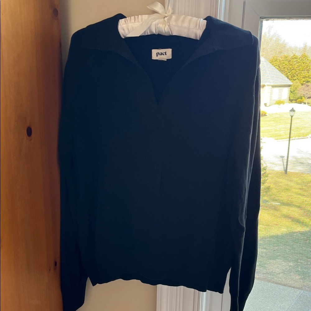 Pact Black V-Neck Sweater
